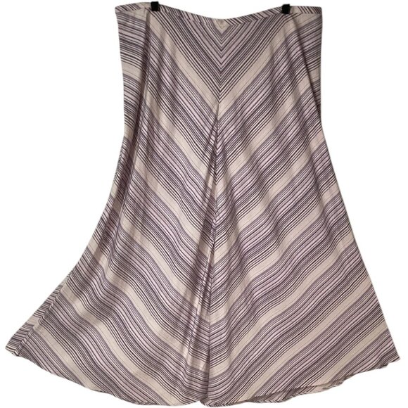 NWT Lane Bryant Purple & White Stripe Linen Midi Skirt - Women's Size 18 / 20 - Picture 1 of 6